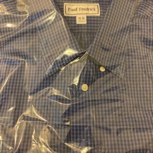 Paul Fredrick Blue & Black Check Dress Shirt